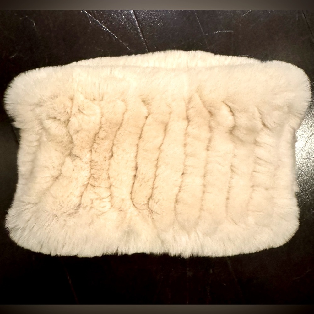 Real Beige Rex Rabbit Fur Knit Headband